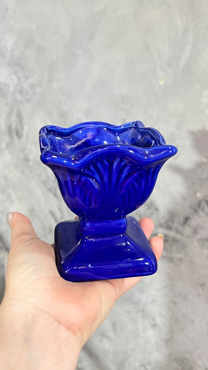 Vaso Azul Escuro - Cerâmica - Pp - daydecorafestas
