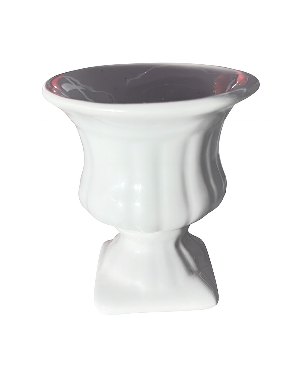 Vaso Cerâmica Branco - P - daydecorafestas