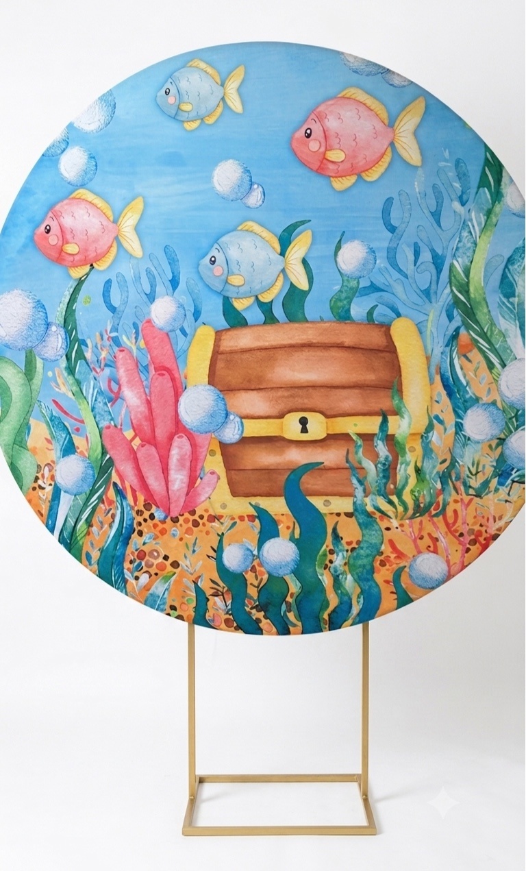 Painel Redondo 1,50 - Fundo Do Mar 2 - daydecorafestas