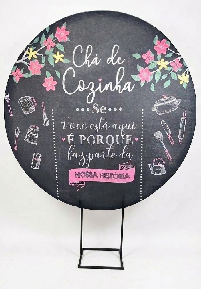 Painel Redondo 1,50 - Chá de Cozinha - daydecorafestas