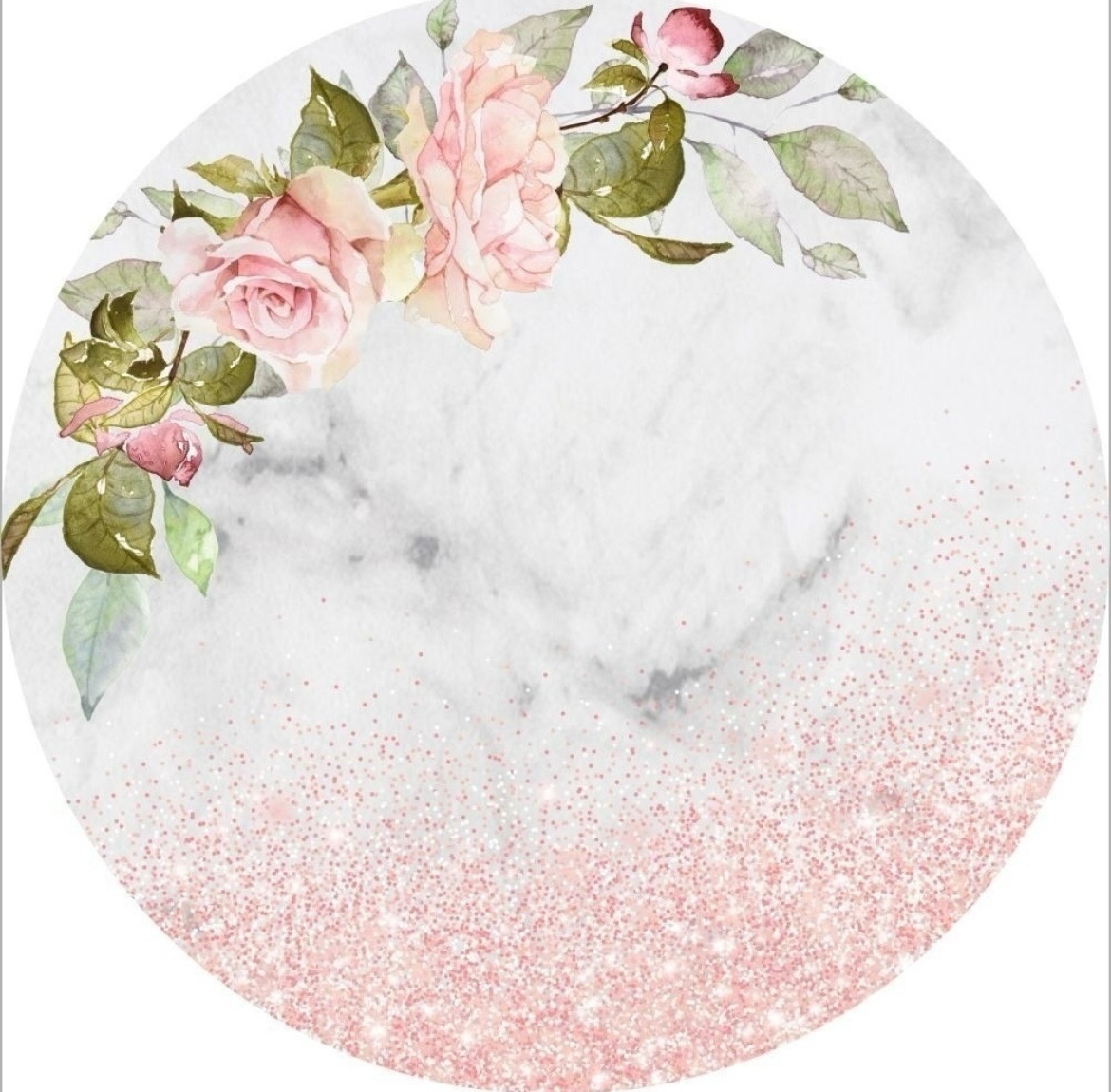 Painel Redondo 1,50 - Floral Rosa - daydecorafestas
