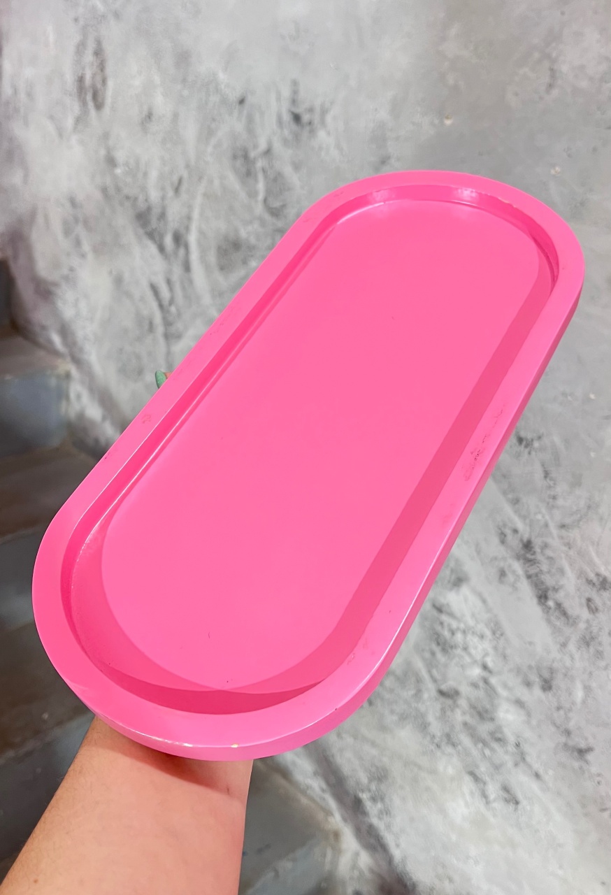 Bandeja Pink Clara Laqueada Oval - daydecorafestas