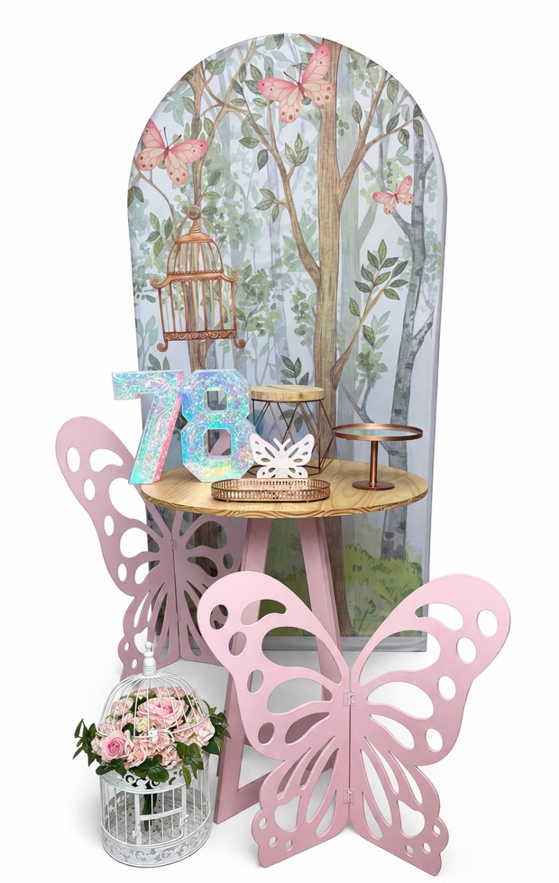 Kit - Borboletas Rosa - Jardim - daydecorafestas