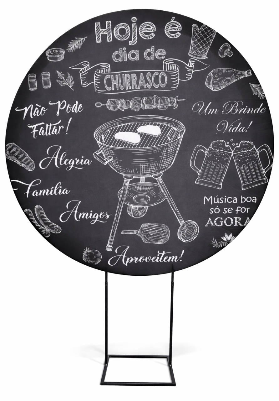 Painel Redondo 1,50 - Churrasco  - daydecorafestas