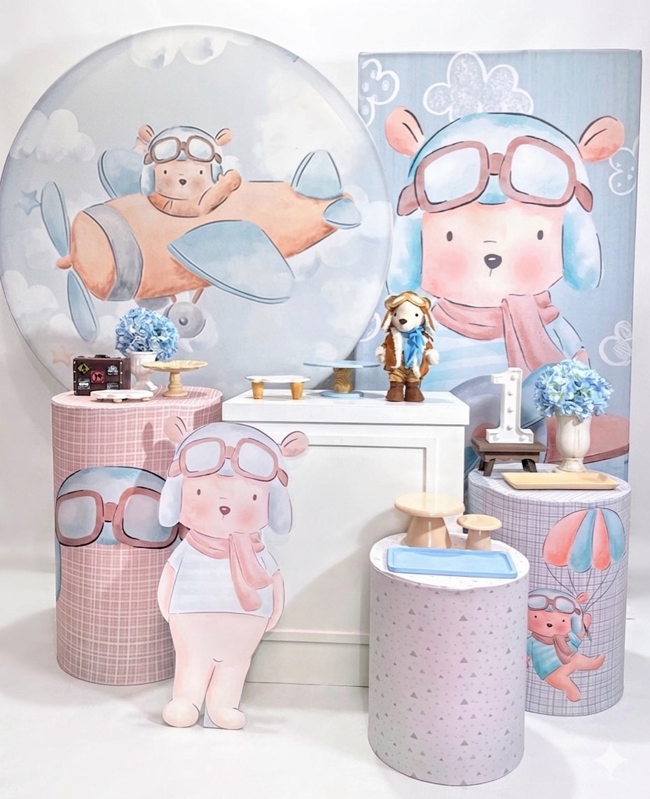 Kit - Urso Aviador 3 - daydecorafestas