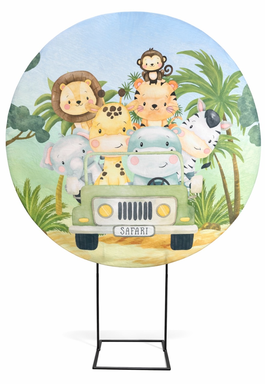 Painel Redondo 1,50 - Safari Verde - daydecorafestas
