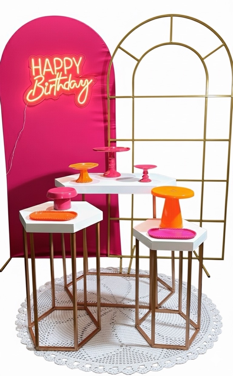 Kit - Pink E Laranja - Luxo - daydecorafestas