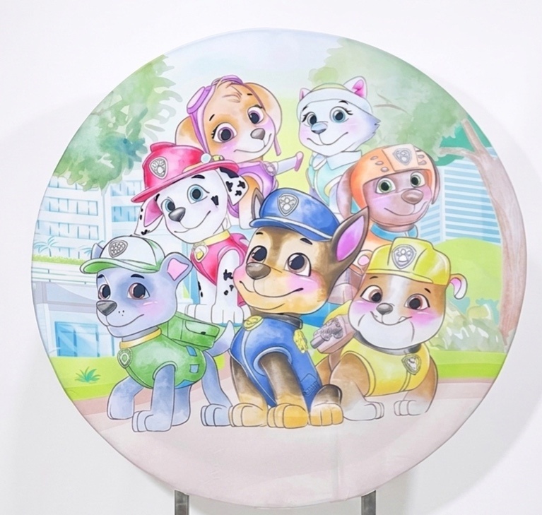 Painel Redondo 1,50 - Patrulha Canina Aquarelado - daydecorafestas