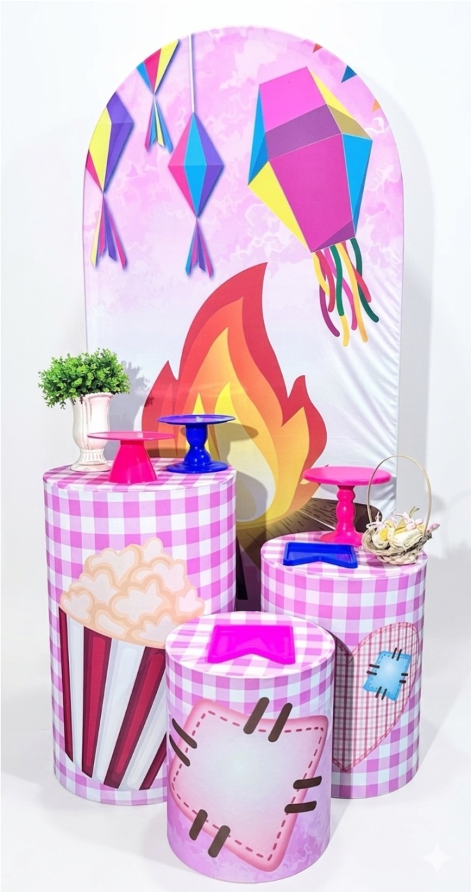 Kit - Festa Junina Rosa 3 - daydecorafestas