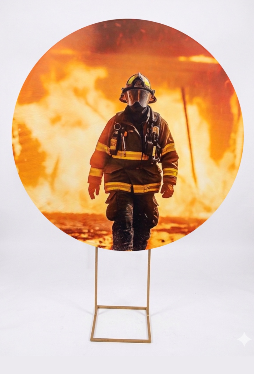 Painel Redondo 1,50 - Bombeiro  - daydecorafestas