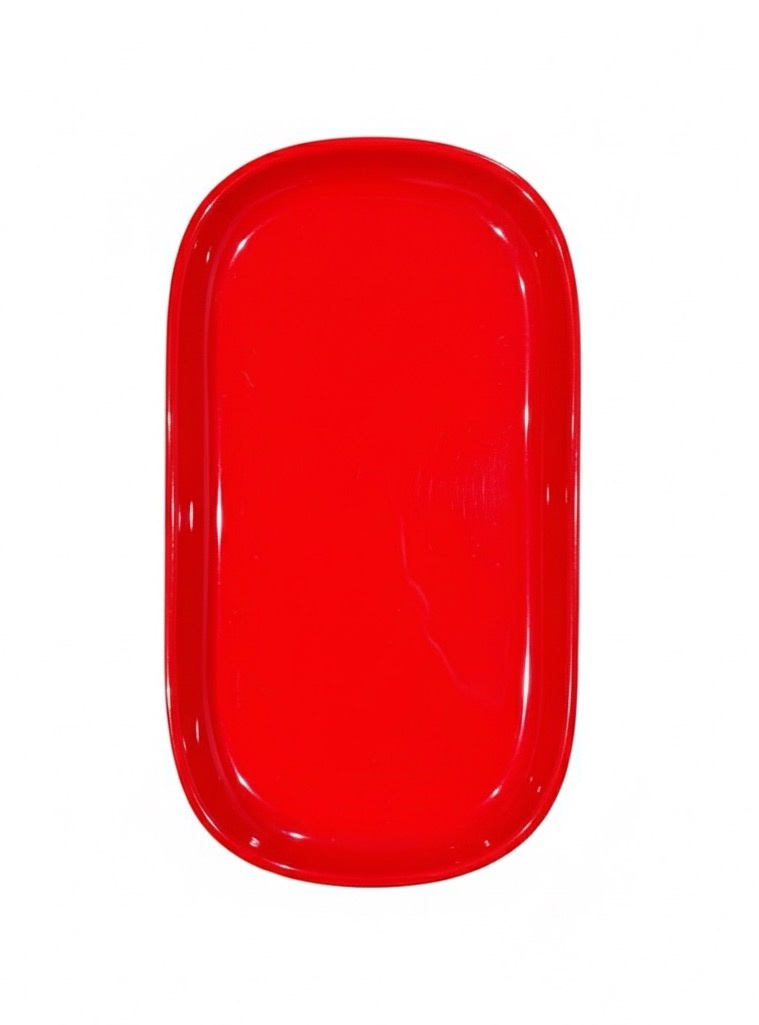 Bandeja Vermelha Oval Cerâmica - daydecorafestas
