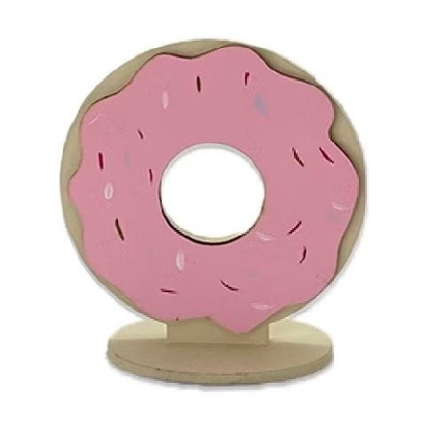 Donuts Mdf - Rosa - daydecorafestas