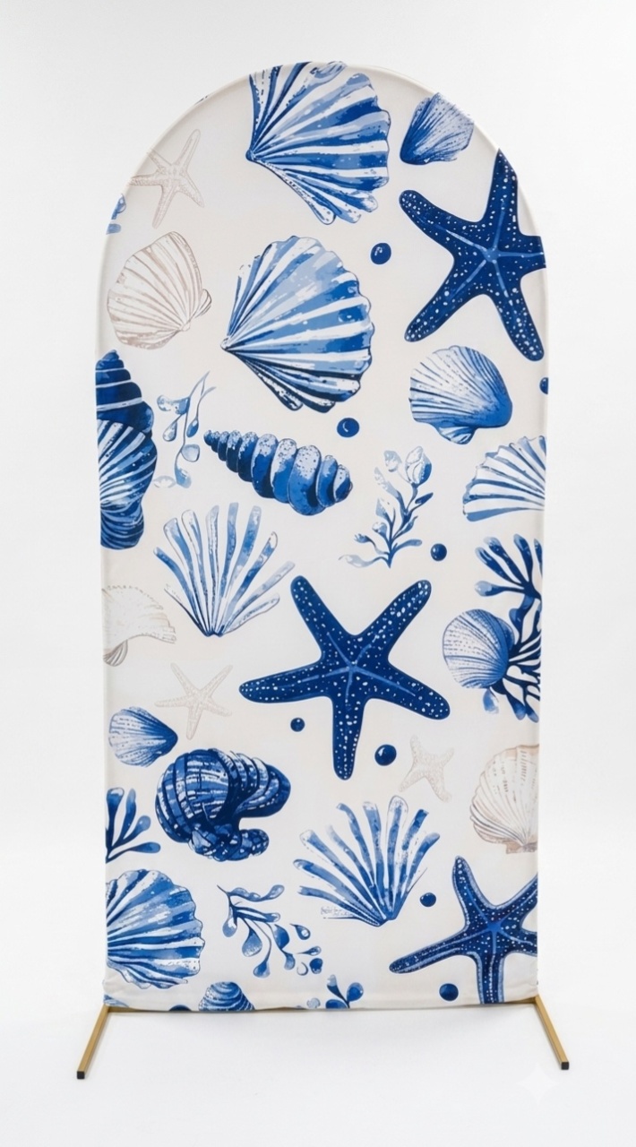 Painel Romano Veste Fácil 2X1 - Fundo Do Mar Estrelas - daydecorafestas
