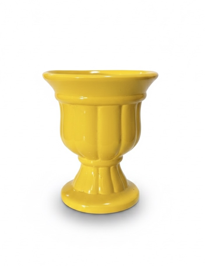 Vaso Cerâmica Amarelo - Pp - daydecorafestas