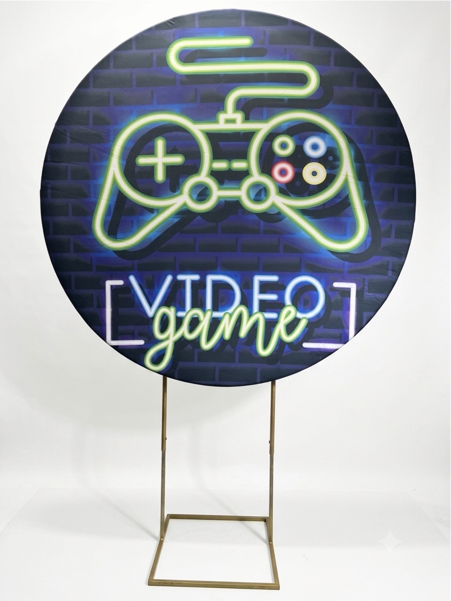 Painel Redondo 1,50 - Vídeo Game - daydecorafestas