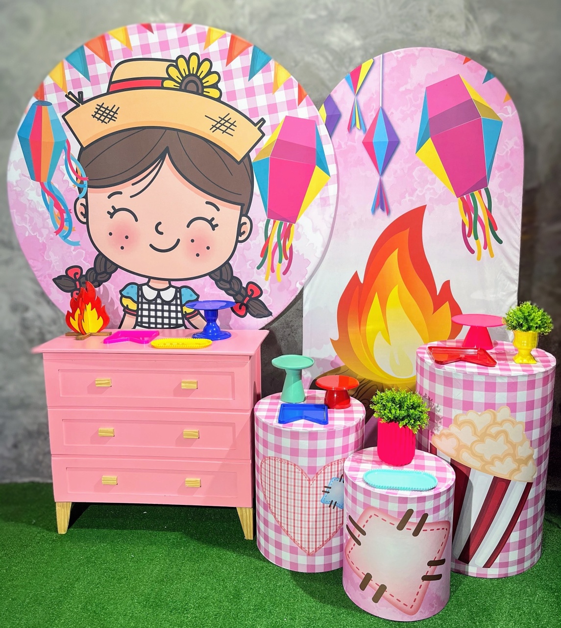 Kit - Festa Junina Rosa Cores - daydecorafestas