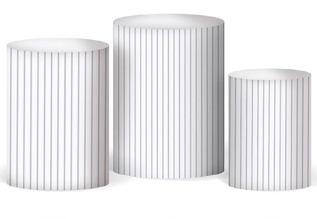 Trio de Capas - Branco Ripado - daydecorafestas