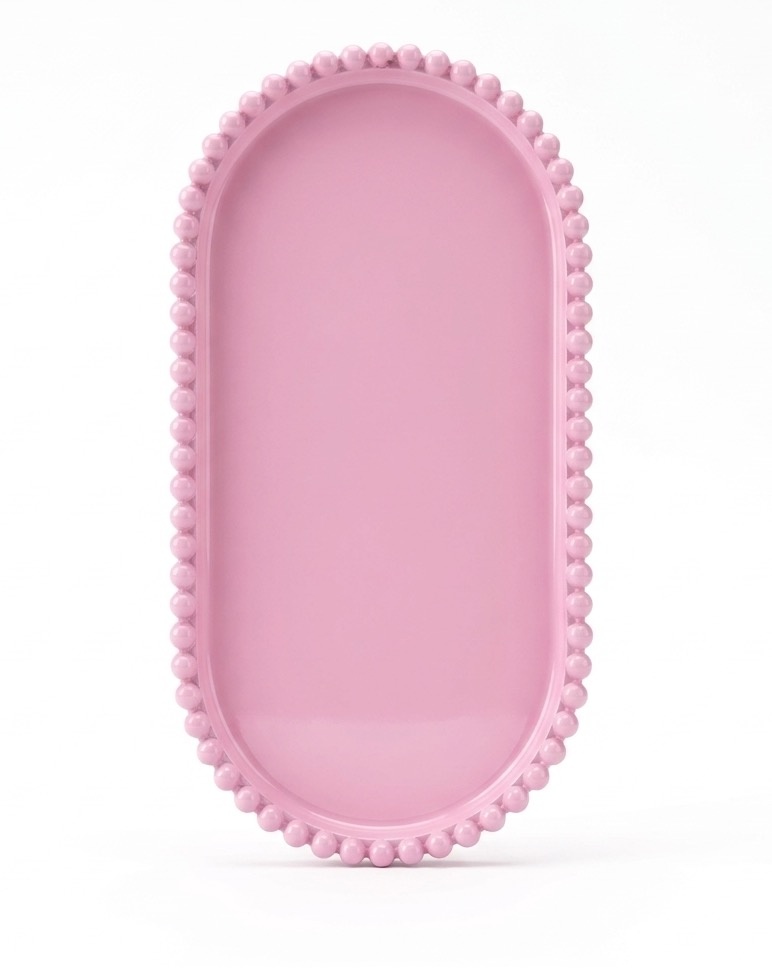 Bandeja Rosa Claro Oval - daydecorafestas