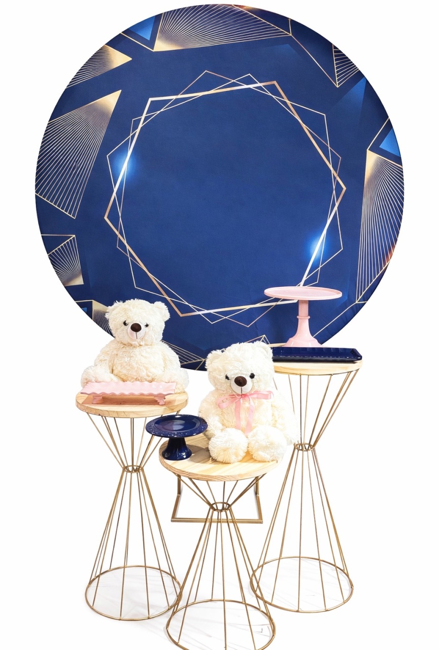 Kit - Chá Revelação Azul Escuro E Dourado - daydecorafestas