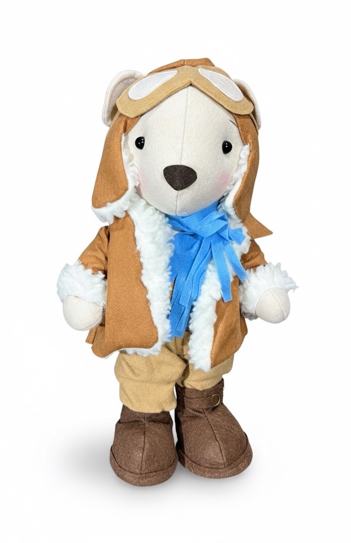 Urso Aviador - Feltro - daydecorafestas