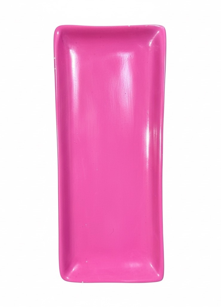 Bandeja Pink Cerâmica Retangular - daydecorafestas