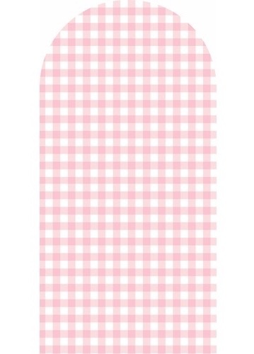 Painel Romano 2X1 - Xadrez Rosa - daydecorafestas