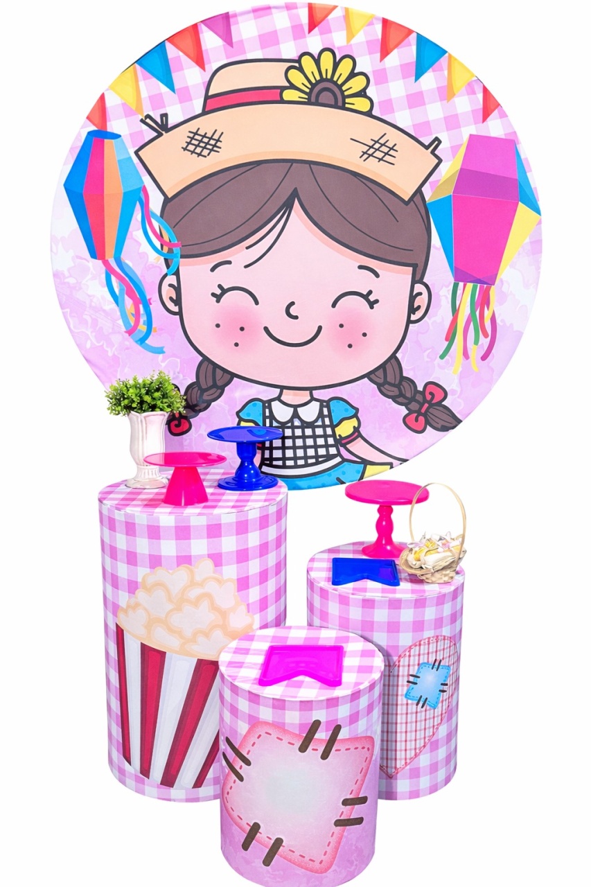 Kit - Festa Junina Rosa - daydecorafestas