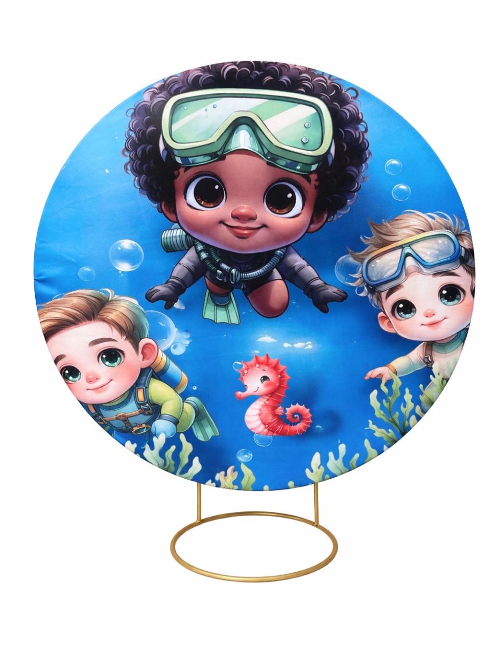 Painel Redondo 0,50 - Fundo Do Mar - daydecorafestas