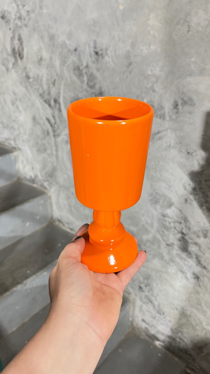 Vaso Laranja Cerâmica - P - daydecorafestas