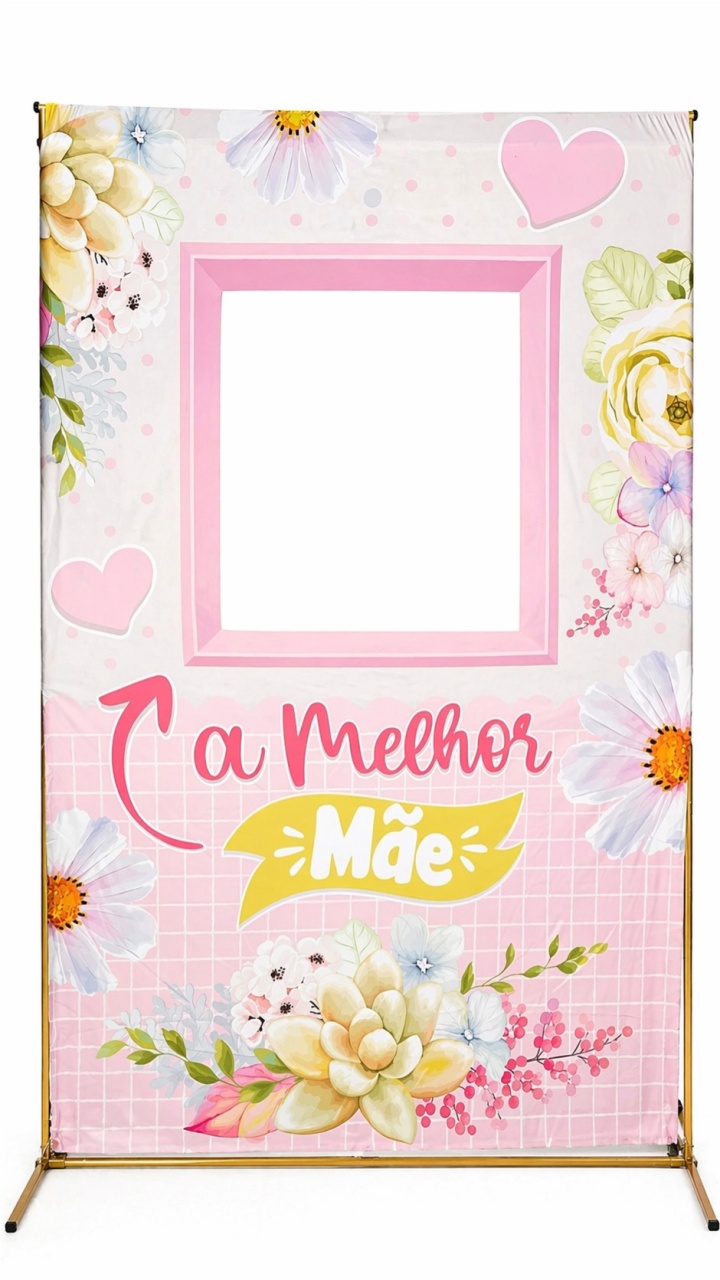 Painel Retangular 2,20X1,50 - Dia das Mães - Janela Interativa - daydecorafestas