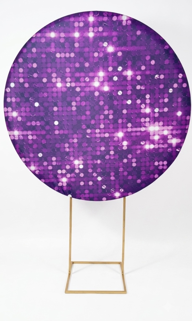 Painel Redondo 1,50 - Lantejoula Roxa - daydecorafestas