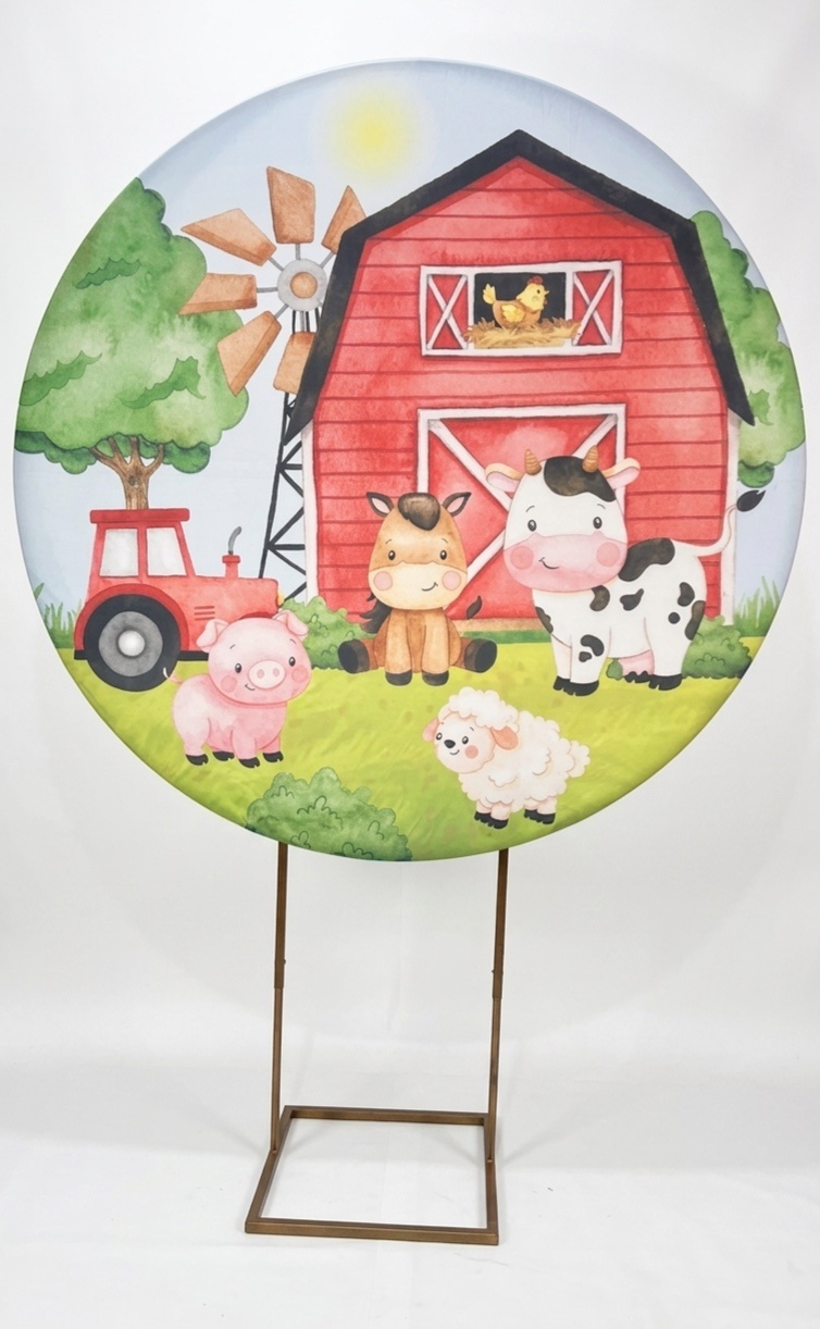Painel Redondo 1,50 - Fazendinha - daydecorafestas