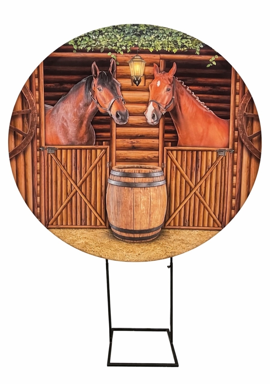 Painel Redondo 1,50 - Cavalos - daydecorafestas