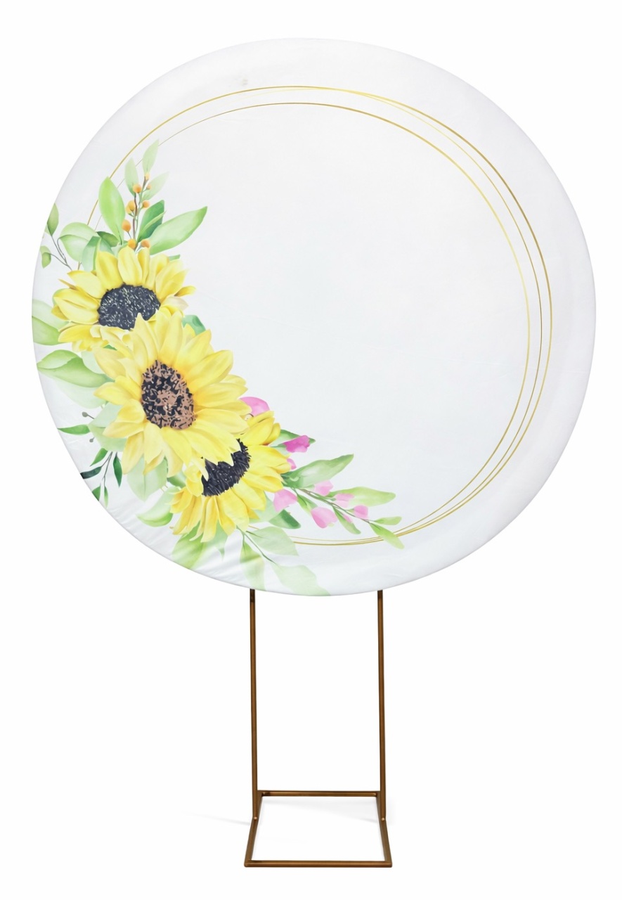 Painel Redondo 1,50 - Floral Girassol - daydecorafestas