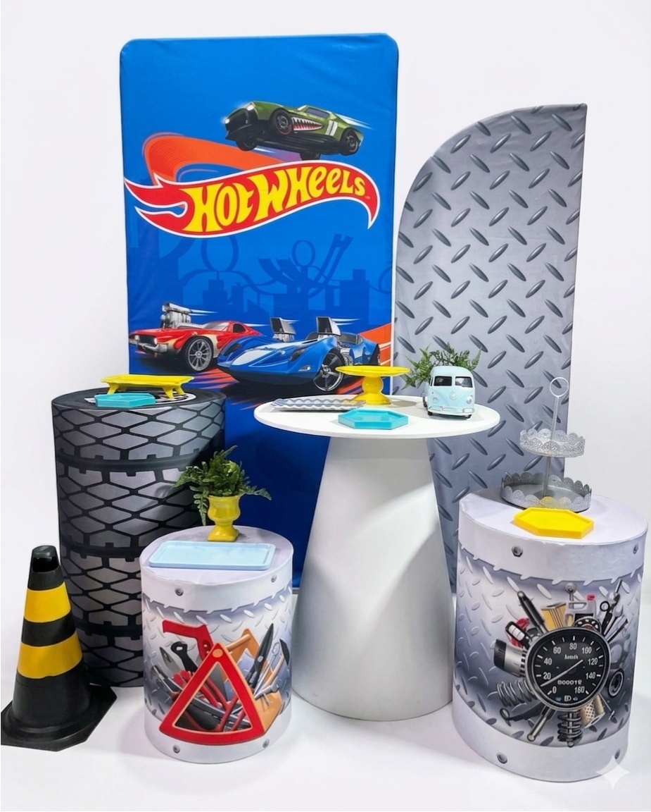 Kit - Hot Wheels - Retangular 4 - daydecorafestas