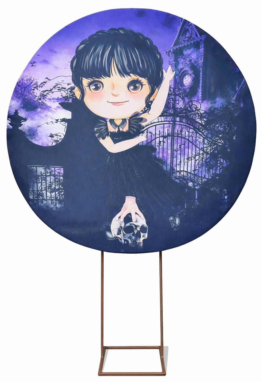 Painel Redondo 1,50 - Wandinha  - daydecorafestas
