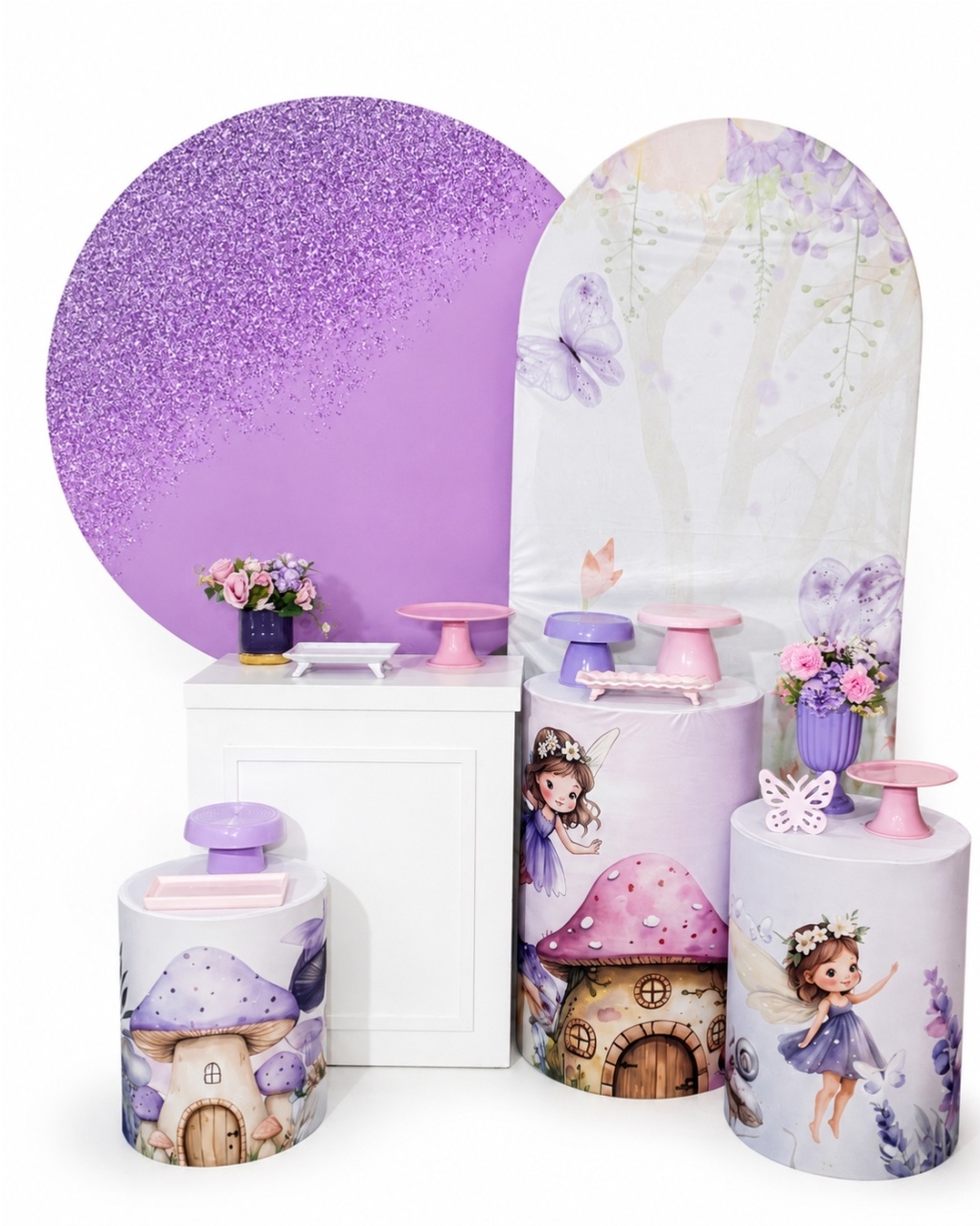 Kit - Borboletas - Jardim Encantado das Fadas Glitter - daydecorafestas