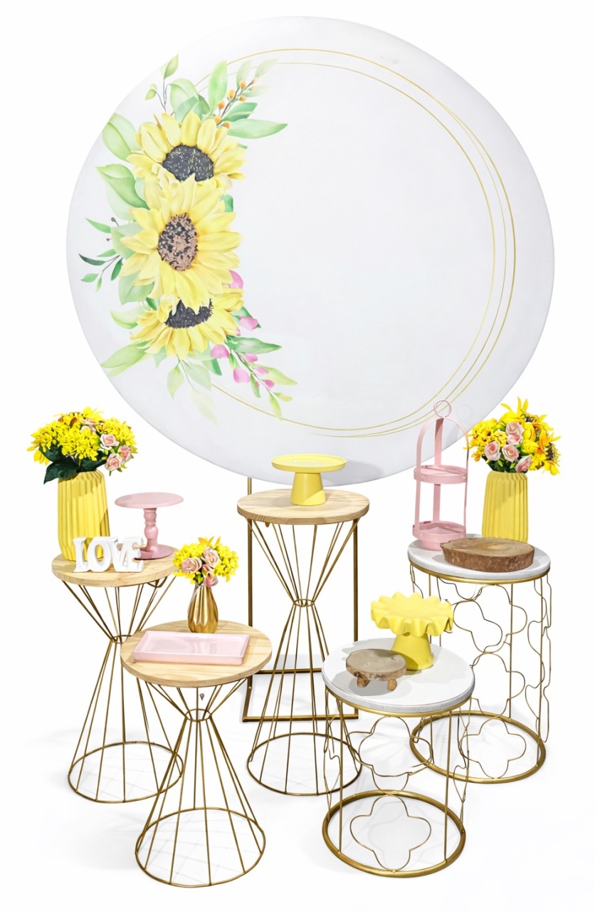 Kit - Girassol Com Rosa - daydecorafestas