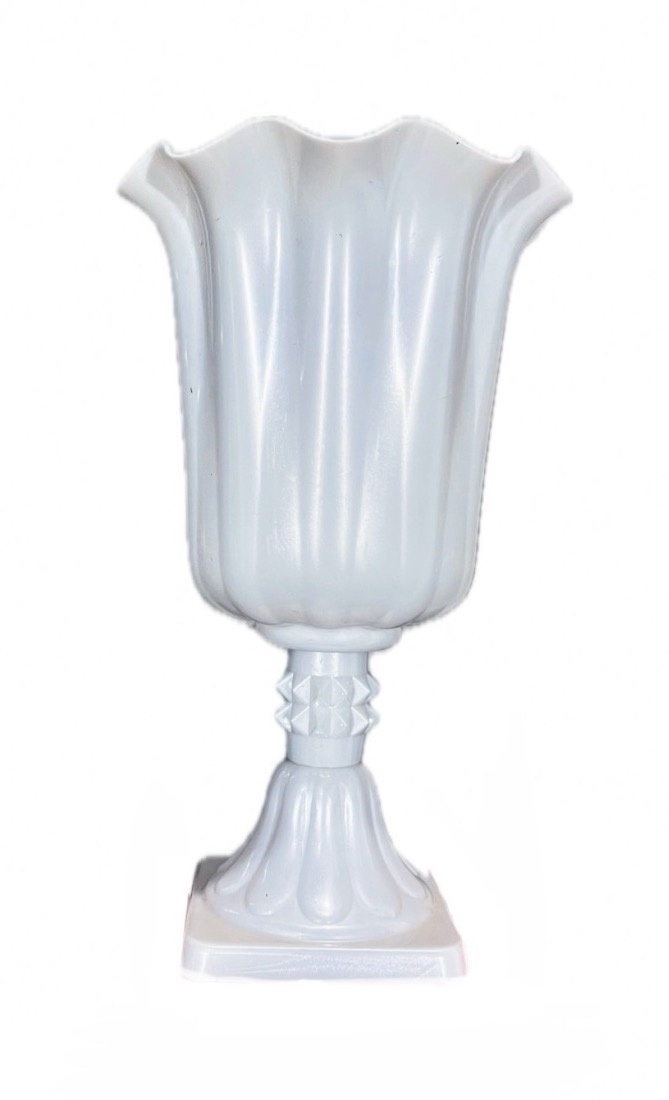 Vaso Branco Perolado - Acrilico - P - daydecorafestas