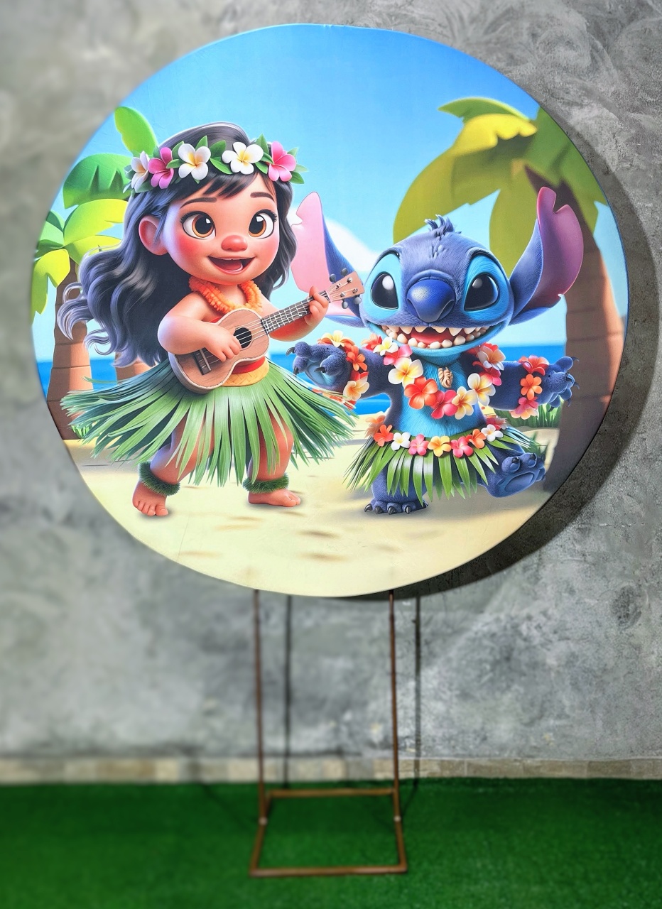 Painel Redondo 1,50 - Lilo E Stitch  - daydecorafestas