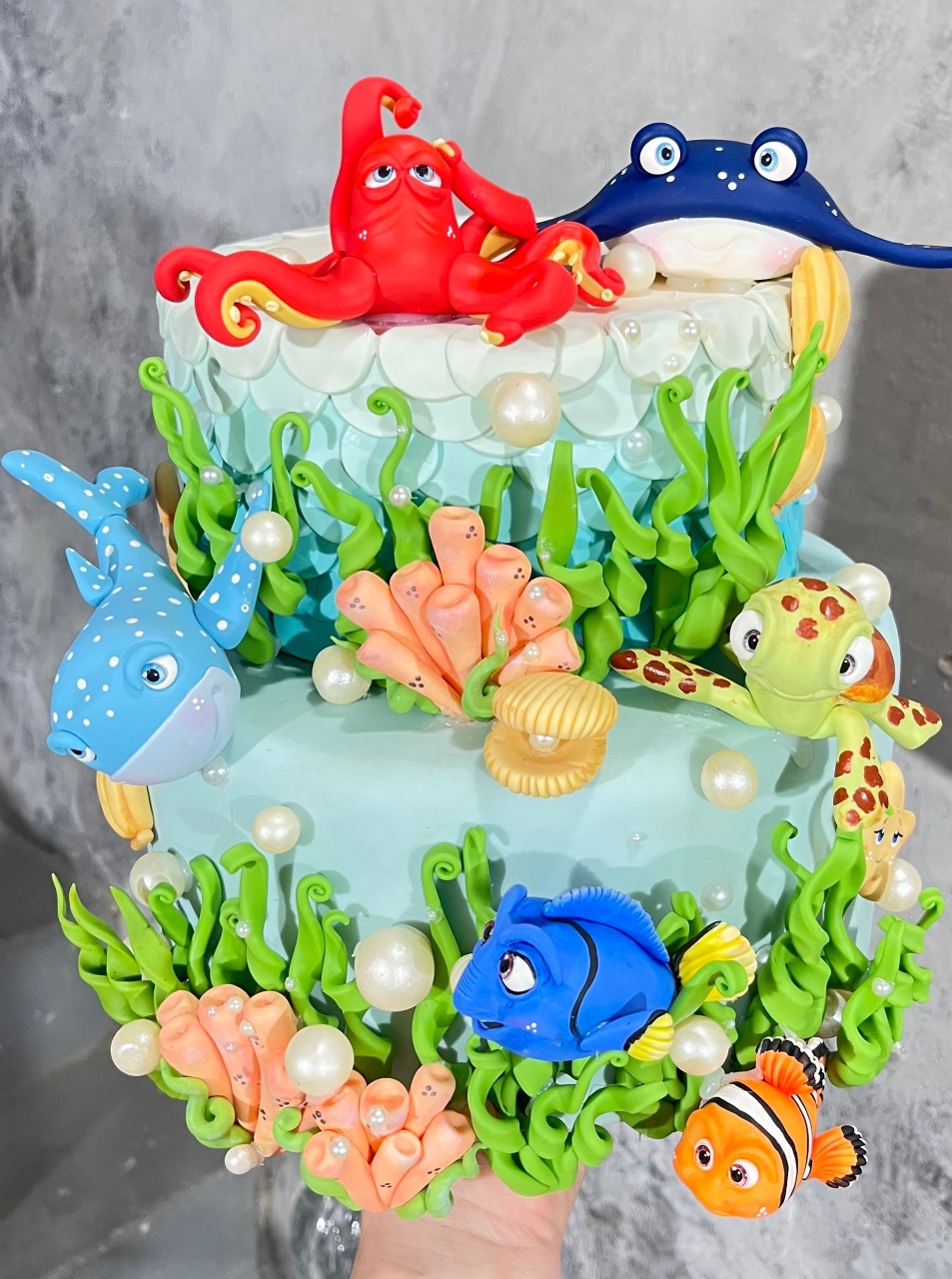 Bolo Fake - Procurando Nemo - daydecorafestas