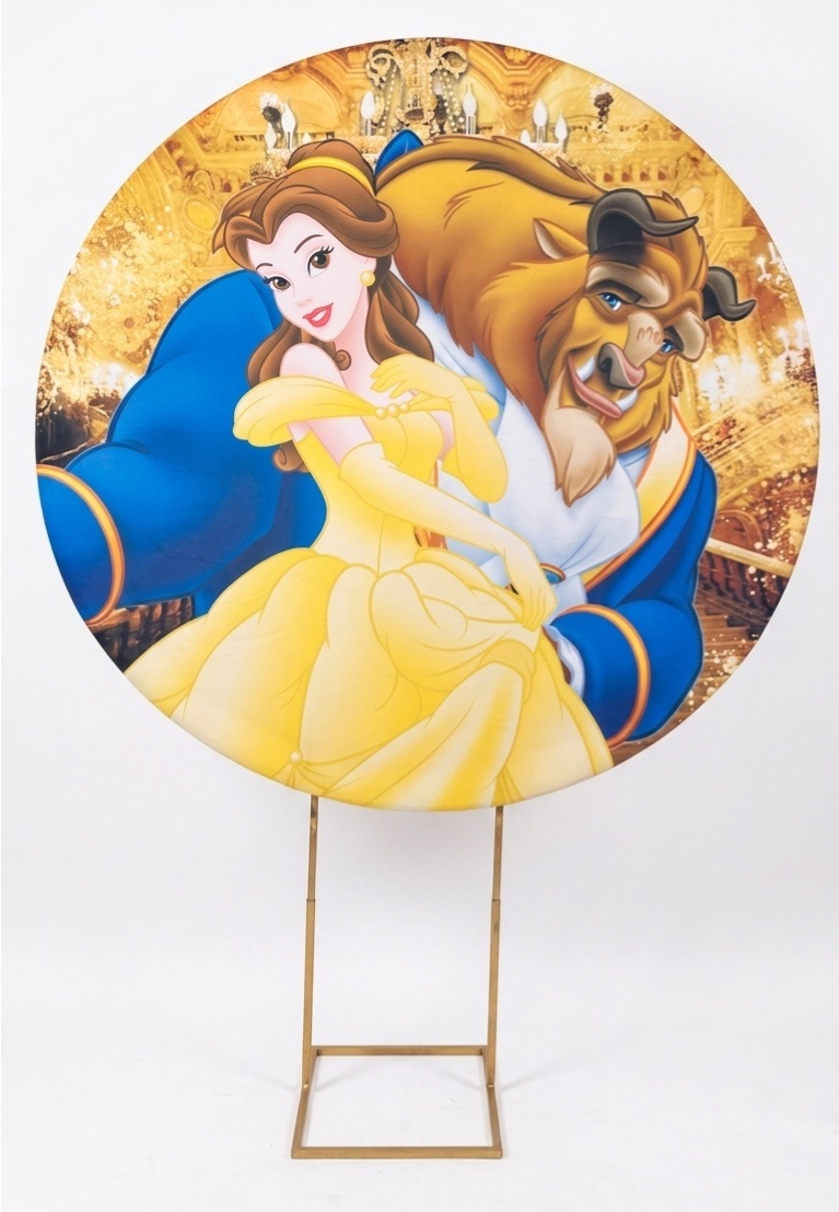 Painel Redondo 1,50 - A Bela E A Fera - daydecorafestas