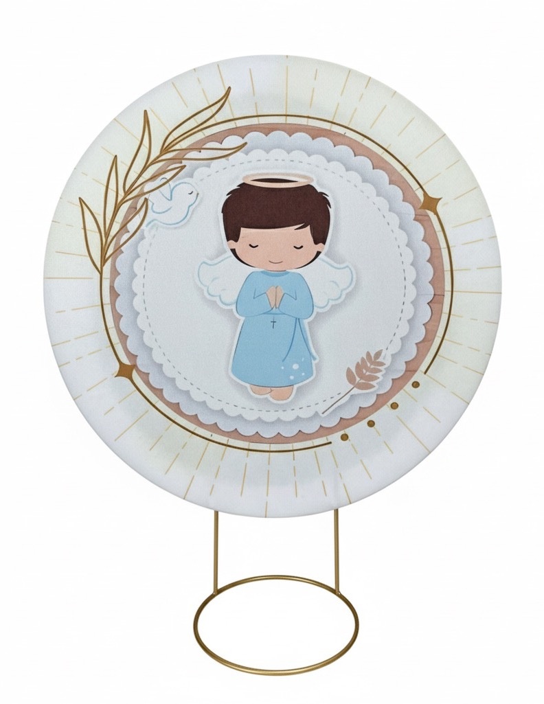 Painel Redondo 0,50 - Batizado  - daydecorafestas