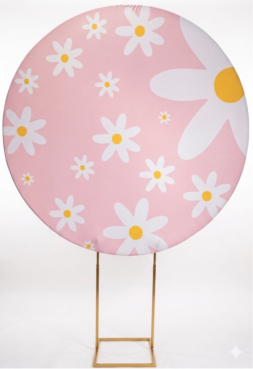 Painel Redondo 1,50 - Margaridas - daydecorafestas