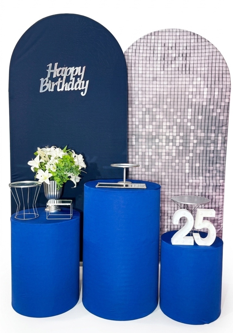 Kit - Prata E Azul Escuro - daydecorafestas