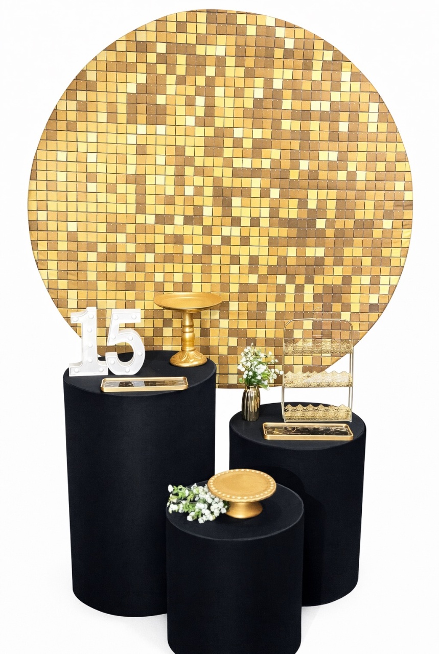Kit - 15 Anos - Dourado E Preto - daydecorafestas