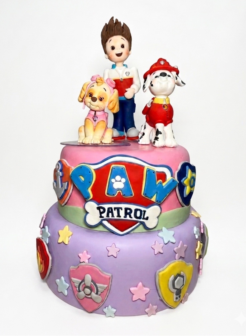 Bolo Fake - Patrulha Canina Rosa - daydecorafestas