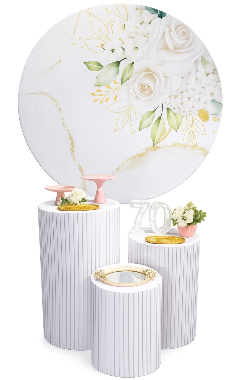 Kit - Floral Rosas Brancas - daydecorafestas
