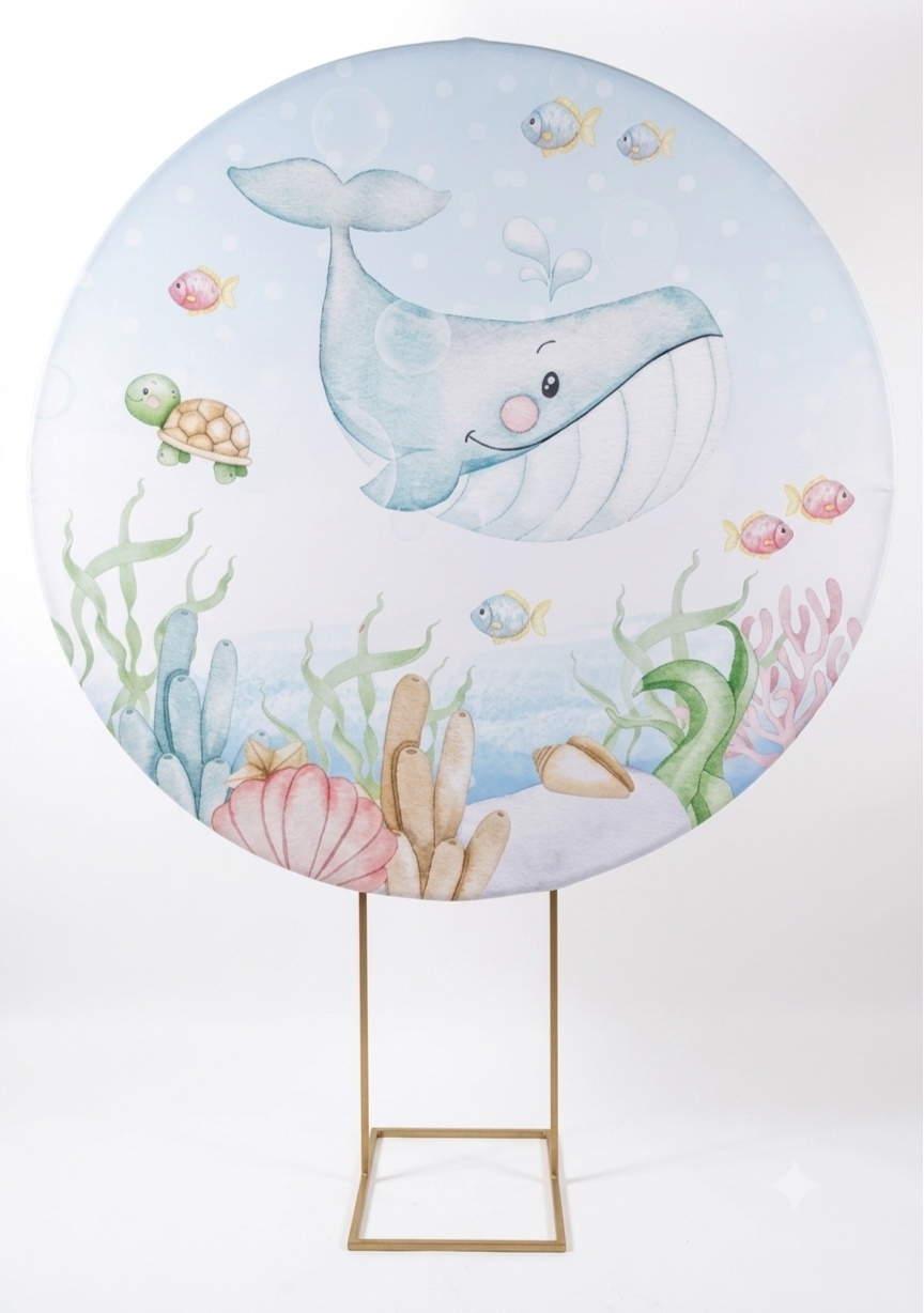 Painel Redondo 1,50 - Fundo Do Mar - daydecorafestas