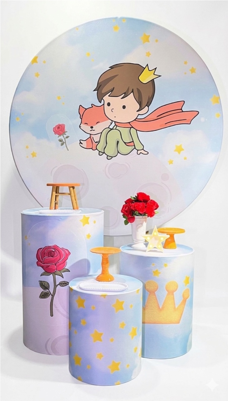 Kit - Pequeno Principe Moreno - Laranja - daydecorafestas